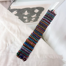 Load image into Gallery viewer, Seed Bead Thick Cuff Bracelet with triple button closures : ARTFUL BEAD