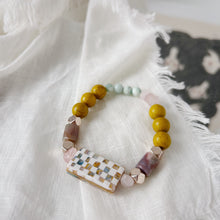 Load image into Gallery viewer, Gem and Checker Clay Bracelet
