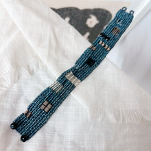 Load image into Gallery viewer, Patchwork Bead Bracelet : Blue and Brown : ARTFUL BEAD
