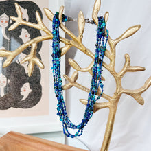 Load image into Gallery viewer, Blue Multistrand Seed Bead Necklace  : ARTFUL BEAD
