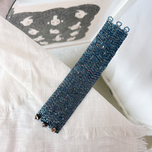 Load image into Gallery viewer, Seed Bead Thick Cuff Bracelet with triple button closures : ARTFUL BEAD
