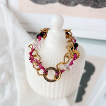 Load image into Gallery viewer, Purple and Gold Indian inspired braclet : ARTFUL BEAD

