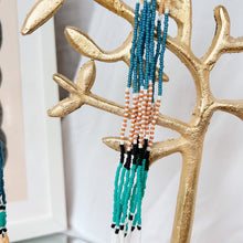 Load image into Gallery viewer, Brown and Turquoise Multistrand Seed Bead Necklace: ARTFUL BEAD
