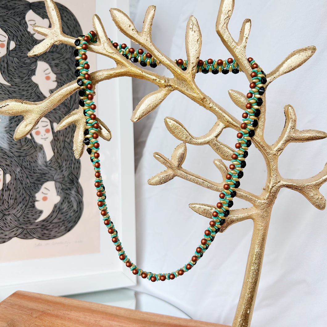 Green and Copper Bead Necklace : ARTFUL BEAD