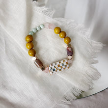 Load image into Gallery viewer, Gem and Checker Clay Bracelet
