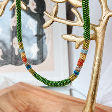 Load image into Gallery viewer, Lime Green Seed Bead Necklace: ARTFUL BEAD
