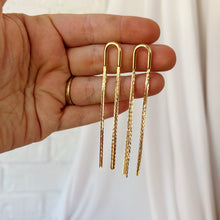 Load image into Gallery viewer, Gold Horseshoe Tassel Earrings

