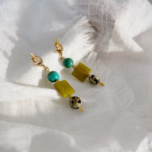 Load image into Gallery viewer, Dalmation and Jade Bead Earring
